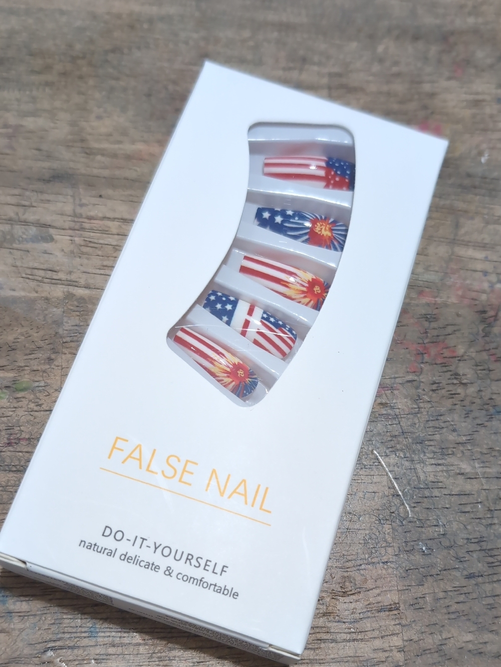 4/$20 NEW American Flag False Nails USA *BINK